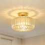 Stepeak Doré Plafonnier Salon Cristal avec Abat-jour en Verre - Lustre Moderne pour Chambre, Salle à Manger, Couloir, Cuisine