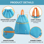 Sac Piscine Enfant, Sac de Sport à Cordon 39x31cm, Sac à Dos Léger et Résistant pour École, Gym et Natation, Petit Sac de Sport 