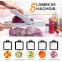 SGAONSN Coupe Legumes Multifonctions,22 En 1 Mandoline Cuisine,Coupe Legumes Manuel,Decoupe Legumes Cube Oignon Carotte Concombr