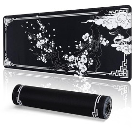 EFISH Tapis de Souris de Jeu Japonais XXL 800 x 300 mm Grand Tapis de Bureau Bords Cousus Imperméable Antidérapant pour PC, MacB