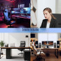 4 Pièces HoussedeChaisedeBureauavecAccoudoirs,HoussesdeChaise de Gaming,HousseFauteuilBureau Lavable,Antidérapant,convientauxcha
