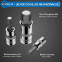 VORXEON 13Pcs Jeu de Douilles Allen 1/2 3/8 1/4 Douille à six pans 2mm à 14mm Set de embouts mâle à 6 pans en CRV Douille hex Do