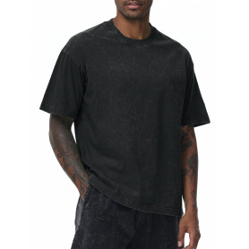 CTU Tee Shirt Oversize Homme Coton Manches Courtes T-Shirt S-5XL | Lavage acide, 100 % coton, épaisseur 230 g, col rond, lavage 