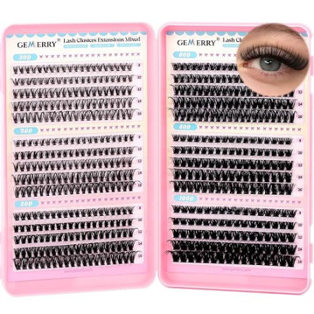 GEMERRY Faux Cils Individuel 30D+40D+50D+60D+80D+100D D Curl 8-16mm | Extension Cils Bouquet Volume Russian Individual Lashes