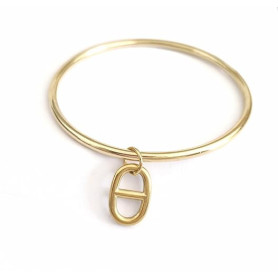 Générique Jonc or maille marine 6.8cm, bracelet femme Acier Inoxydable Plaqué Or, idee cadeau femme anniversaire,