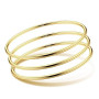 Morfetto 3 Pièces Bracelet Jonc Femme Acier Inoxydable Plaqué Or 14 Carats 3mm Épaisseur Argent Or Brillant Empilable Design Ron