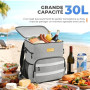 Sac à Dos Isotherme 30L Pliable - Grand Capacité, Maintient au Frais 24H, Léger et Imperméable pour Pique-Nique, Plage, Voyage,
