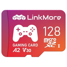 LinkMore XV23 PRO Carte micro SDXC de jeu 128 Go, A2, UHS-I, U3, V30, classe 10, vitesse de lecture jusqu'à 160 Mo/s, vitesse d'