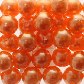 Lot de 115 perles artificielles - Perles de cire - Perles pour décoration ou bricolage - Percées (10mm), Orange