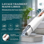 Balai Eponge Mains Libres avec 3 Tampons Rechange Tête Balai Portable Remplaçable Manche Court Serpillière Eponge Portable Auto