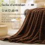 BEDELITE Plaid Marron Foncé Couverture pour Lit 1 Personne 150x200 | Cadeau Cocooning Doux et Chaud, Moelleux, Idée Déco pour Fe