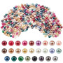 PandaHall - Lot de 400Pcs Perle en Verre Teint Nacre 4mm Perle Rond pour Fabrication de Bijoux Bracelet Collier, Couleur Melange