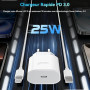 Chargeur Rapide Certifié Apple MFi pour iPhone 14/13/12/11/Pro Max Plus Mini SE XR X XS 8 7 6, Adaptateur Secteur USB-C 25 W ave