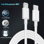 Chargeur Rapide Certifié Apple MFi pour iPhone 14/13/12/11/Pro Max Plus Mini SE XR X XS 8 7 6, Adaptateur Secteur USB-C 25 W ave