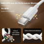 40W Chargeur USB C Rapide pour iPhone 17/17 Pro/17 Pro Max/17 Air, iPhone 16/15, Adaptateur Secteur Prise USB C et Câble 2M, Pow