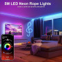 Macchiatto Ruban LED Néon 5M, Modèles DIY Bande LED avec APP/Télécommande, Synchronisation Musicale, Néon LED Chambre Gaming, Im