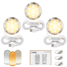 BambooSegD 3 pièces Kit de lampes LED 001, 3 couleurs LED Lamp Kit pour Bambu Lab P2S X1 P1P A1 H2C, compatible Anycubic imprima