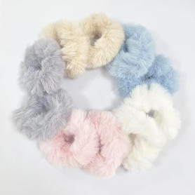 KEYRI 10 Pièces Bandeaux en Peluche Élastiques Cordes À Cheveux en Peluche | pour les Femmes Filles, Chouchous à Cheveux en Faus