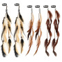 MWOOT 6 Pièces Pinces à Cheveux Plumes, Extensions de Cheveux Bohème, Coiffe Indienne pour Femmes,Hippie Plume Clips Cheveux pou