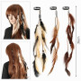 MWOOT 6 Pièces Pinces à Cheveux Plumes, Extensions de Cheveux Bohème, Coiffe Indienne pour Femmes,Hippie Plume Clips Cheveux pou