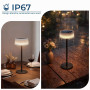 Alinana Lot de 2 Lampe de Table Sans Fil, Lampe de Table Extérieure Etanche | Alinana Lampe de Bureau LED Tactile avec 3 Couleur