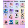 Papier Appareil Photo Enfant pour Appareil Photo Instantané Enfant 20 Rouleaux Sans BPA 5,7x2,5cm