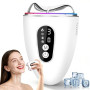 Appareil Anti Rides Massage Visage 4 Modes, EMS Guasha Électrique 4 en 1,Masseur Visage Lifting avec Froid Chaleur & Vibration,M