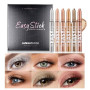 Set de 6 bâtons d'ombres à paupières, Crayon ombres à paupières crème mate et scintillante, Kit de maquillage des yeux en bâton