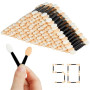 BUTBU 50 pièces Brosse à Paupières, Pinceaux Maquillages Yeux, Pinceau de Fard à Paupières Double Face, Pinceaux Eponge pour Far