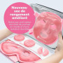 Medi Grade Set Masque Froid Visage et Masque des Yeux en Gel, Ensemble Rose | Atténue poches, cernes et migraines, moment de dét