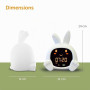 ZAZU Sarah Réveil Éducatif Enfant Rechargeable – Veilleuse LED 5 Couleurs, Machine à Sons, Horloge Jour/Nuit, Réveil Pédagogique
