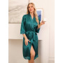 Sopesil Peignoir Satin Femme Robes du Matin Longues pour Femmes Bordure en Dentelle Robes de Mariée Vêtements de Nuit Doux,S-XXL