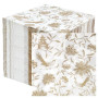 Table Fun 100 serviettes papier Chinoiserie dorées 2 plis 33 cm, serviettes jetables pour anniversaires, mariages élégants et te