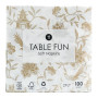 Table Fun 100 serviettes papier Chinoiserie dorées 2 plis 33 cm, serviettes jetables pour anniversaires, mariages élégants et te