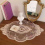 Anevous Lot de 4 sets de table rétro en dentelle, 31x44cm, sets de table brodés à la main décoratifs ovales, nappe de table fleu