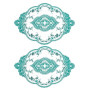 sourcing map Lot De 2 Sets De Table Rétro en Dentelle, Ovales, Brodés, 30X43 Cm, Napperons Français en Crochet, Dessous De Verre