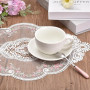 sourcing map Lot De 2 Sets De Table Rétro en Dentelle, Ovales, Brodés, 30X43 Cm, Napperons Français en Crochet, Dessous De Verre