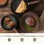 Kitchen Academy Batterie de Cuisine Induction 12 Pièces Antiadhésives | Noir Granite Set de Poêles et Casseroles, 100% Sain et S