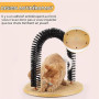 Cyrank Auto-toiletteur pour Chat, Brosse à Anneau en Poils, Arc avec Griffoir, Gratte-Dos et Masseur pour Chats D'intérieur