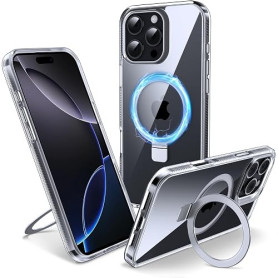 Flyzoo Coque Magnétique pour iPhone 16 Pro Max avec Support Invisible, [Compatible avec MagSafe] Etui Housse Transparente avec P