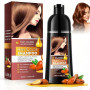 Shampoing Colorant Châtain Marron 4 en 1 avec Huile d’Argan, Coloration Naturelle et Durable, Hair Dye Shampoo, pour Cheveux Gri