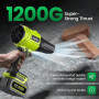 Souffleur de Feuilles sans Fil, 900 000 TR/Min, 2 Batteries, Chargeur et 2 Buses Incluses, pour Jardin, Terrasse, Voiture, Neige