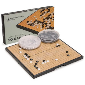 YMI Jeu de Go magnétique de Voyage, 19x19, 361 Pierres | Jeu de Go magnétique 19x19 avec 361 pierres, 2 bols et plateau pliant d