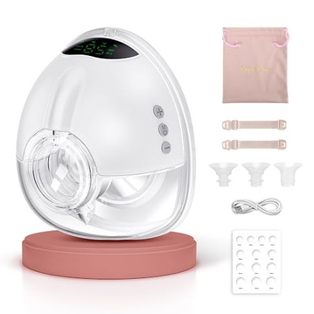Lulia Tire Lait Electrique, 4 Modes 9 Niveaux, Anti-reflux, Ultra-silencieux, Batterie 1800mAh, Affichage LED, Sans BPA (Blanc-1