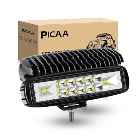 PICAA Phare de Travail LED, 2 PCS 6 Pouces 24W Étanche Projecteur LED | 7D,Faisceau Combo,longue portée, Feux de Travail, 12V 24