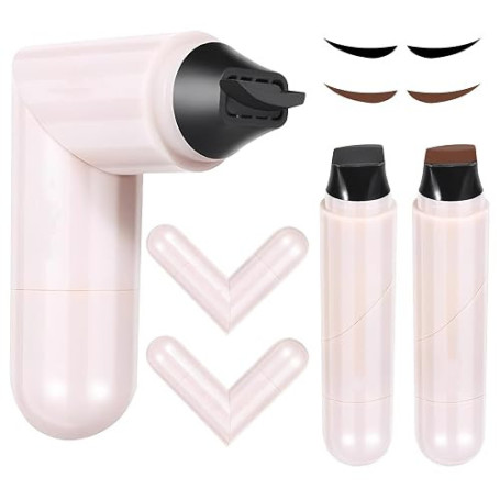 2PCS Eyeliner Stamp, Double Eye Liner Noir Waterproof Liquide Stamp, Imperméabilisation Durable, Facile à Enlever (Noir + Marron