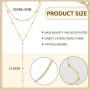 FENQURO 6 Pcs Chaîne longue en Y pour femmes-Collier multi-rangs en acier inoxydable, Bracelet, Bijoux pour femmes, Chaîne longu