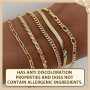 FENQURO 6 Pcs Chaîne longue en Y pour femmes-Collier multi-rangs en acier inoxydable, Bracelet, Bijoux pour femmes, Chaîne longu