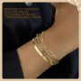 FENQURO 6 Pcs Chaîne longue en Y pour femmes-Collier multi-rangs en acier inoxydable, Bracelet, Bijoux pour femmes, Chaîne longu