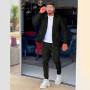aromm HommeSurvêtements Waffle Manches Longues Zipper Veste & Pantalon Ensemble de 2 Pièces pour Decontracté Sport Travail
